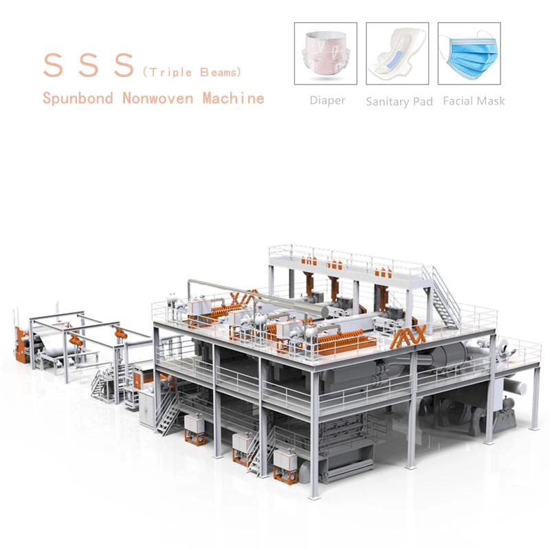 AZX SSS spundbond нетканых машины производственная линия ткани non сплетенная ткань