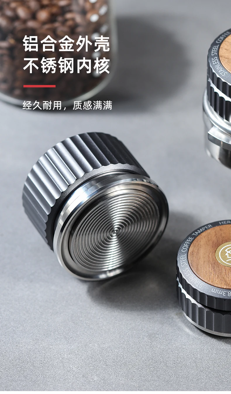 zeroHero custom 51mm stainless steel cafe palm coffee espresso tamper