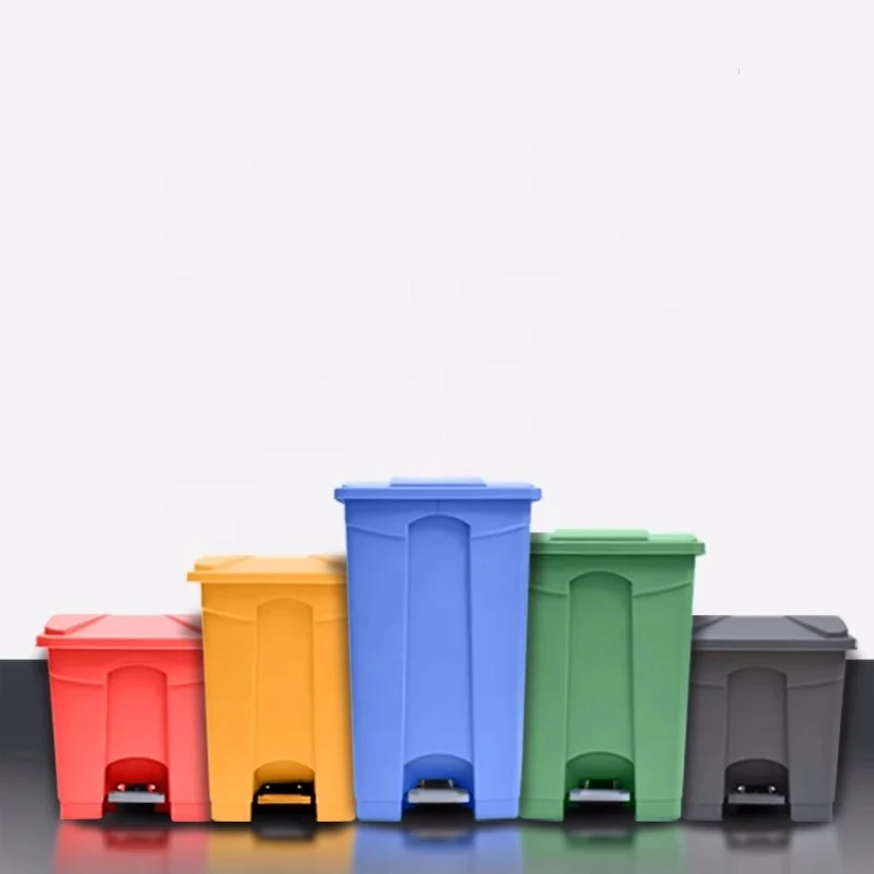 Shianku Food Grade Foot Pedal Dustbin 30L Industrial Workshop Plastic Dustbin Durable Plastic Trash Can