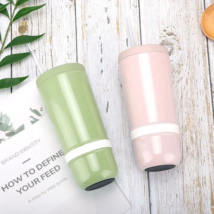 Hot Or Cold Double Wall Vacuum Insulated 20oz Stainless Steel Drink Tumbler With Straw