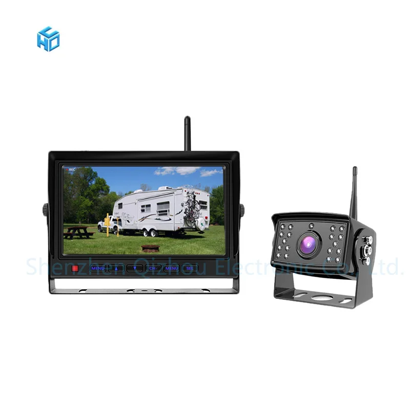 DC 12/24V 7 Inch Wireless Receiver Kit Security Camera System For Car Truck