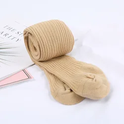 Fashion high quality ribbed  girls cotton tights solid color unisex custom baby pantyhose baby