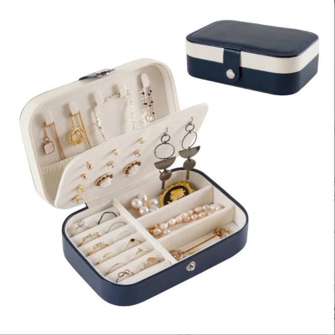 Plush Velvet Travel Jewelry Organiser Cases Necklace Earrings Rings Bracelet Jewelry Storage Box Small Jewelry Travel Case