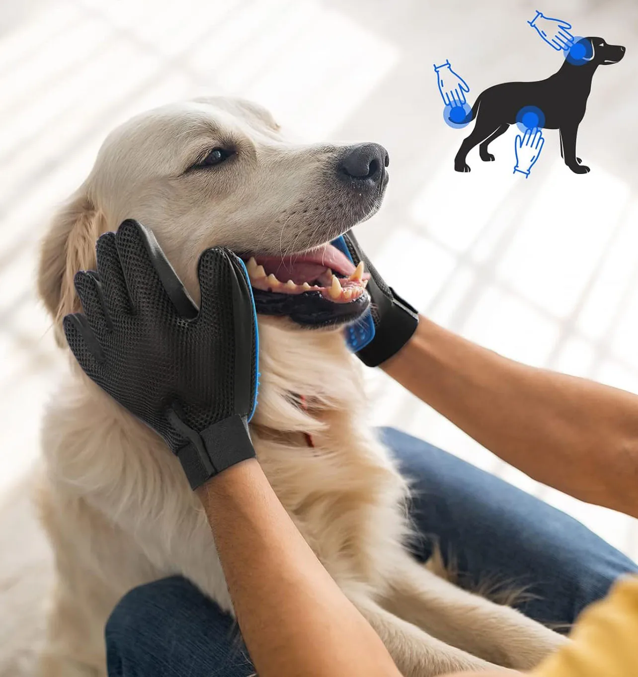 New Blue Pink Pet Cleaning  Bathing Gloves Pet Bath Comb Brush TPE Dog Cat Deshedding Gloves