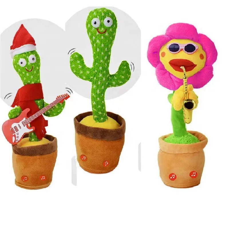 Dog Dancing Cactus Talking Cactus Toy Plush Electronic Music Mimicking Movement Educational Toy for Cats Dogs