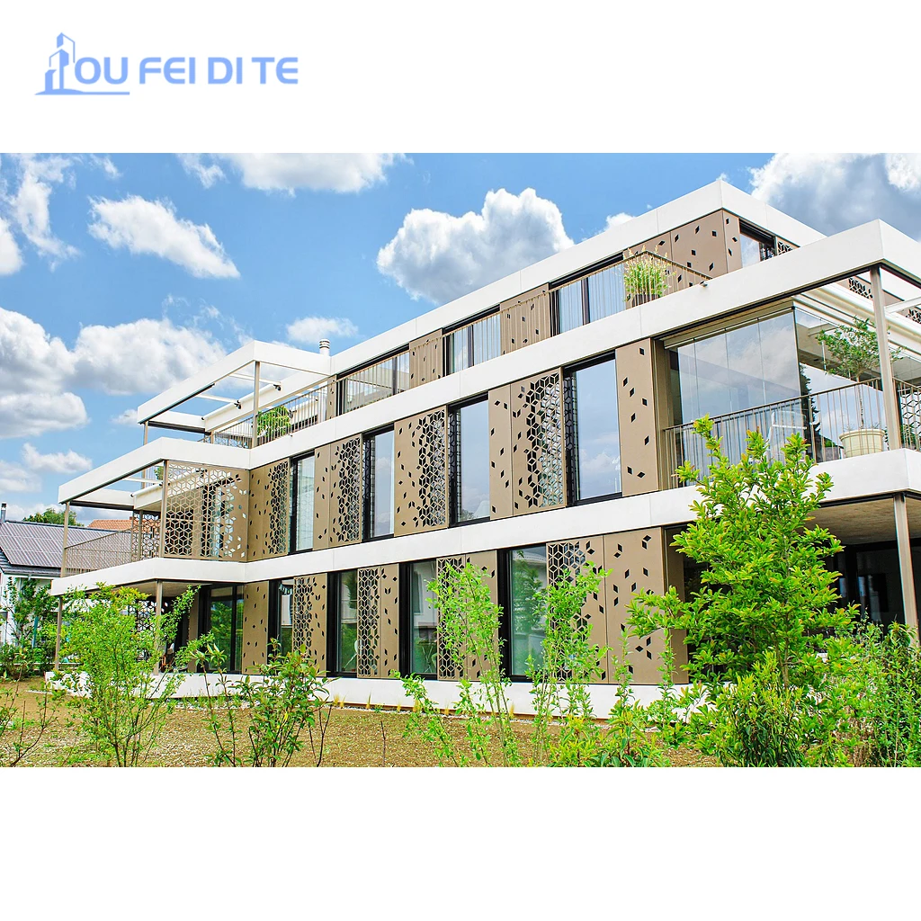 OFDT Long useful time exterior cladding outdoor aluminum laser cut  facade panels for Office Villa Building Company