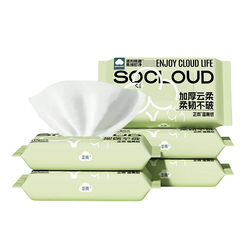 No Irritation Pure Water Biodegradable Toilet Wet Wipes for Babies and Adults Flushable