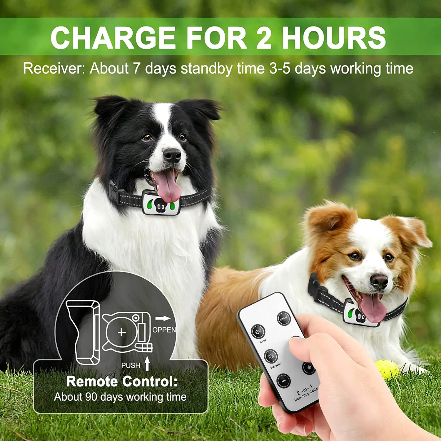 Dog Care Waterproof Adjustable Anti Bark Collar For Dogs Electronic Bark Control Remote Dog Training  Collar No Shock