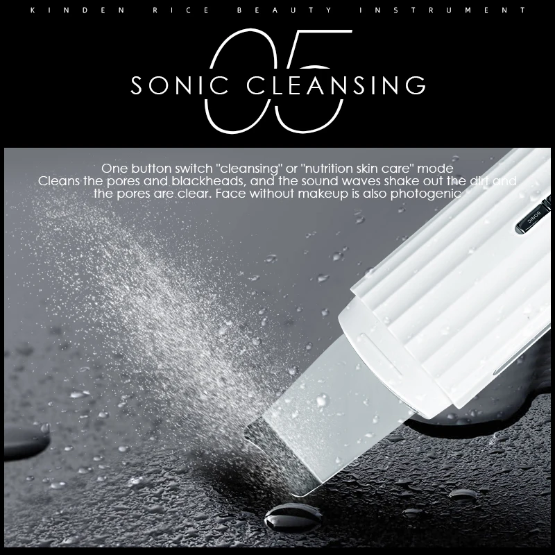 KSKIN Ultrasonic Skin Scrubber Ems Portable Wireless Charging Electric Sonic Facial Dead Skin Scrubber