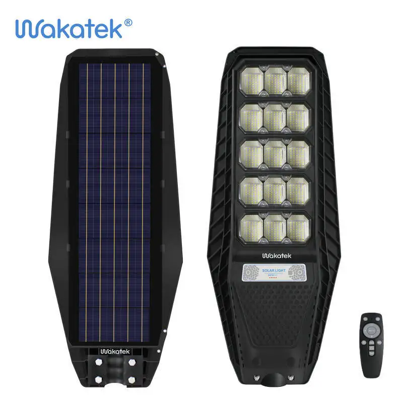 Wakatek Высокое качество 1 год гарантии умный водонепроницаемый Солнечный уличный свет 300w все в один светодиод мощность панели солнечных элементов уличного света
