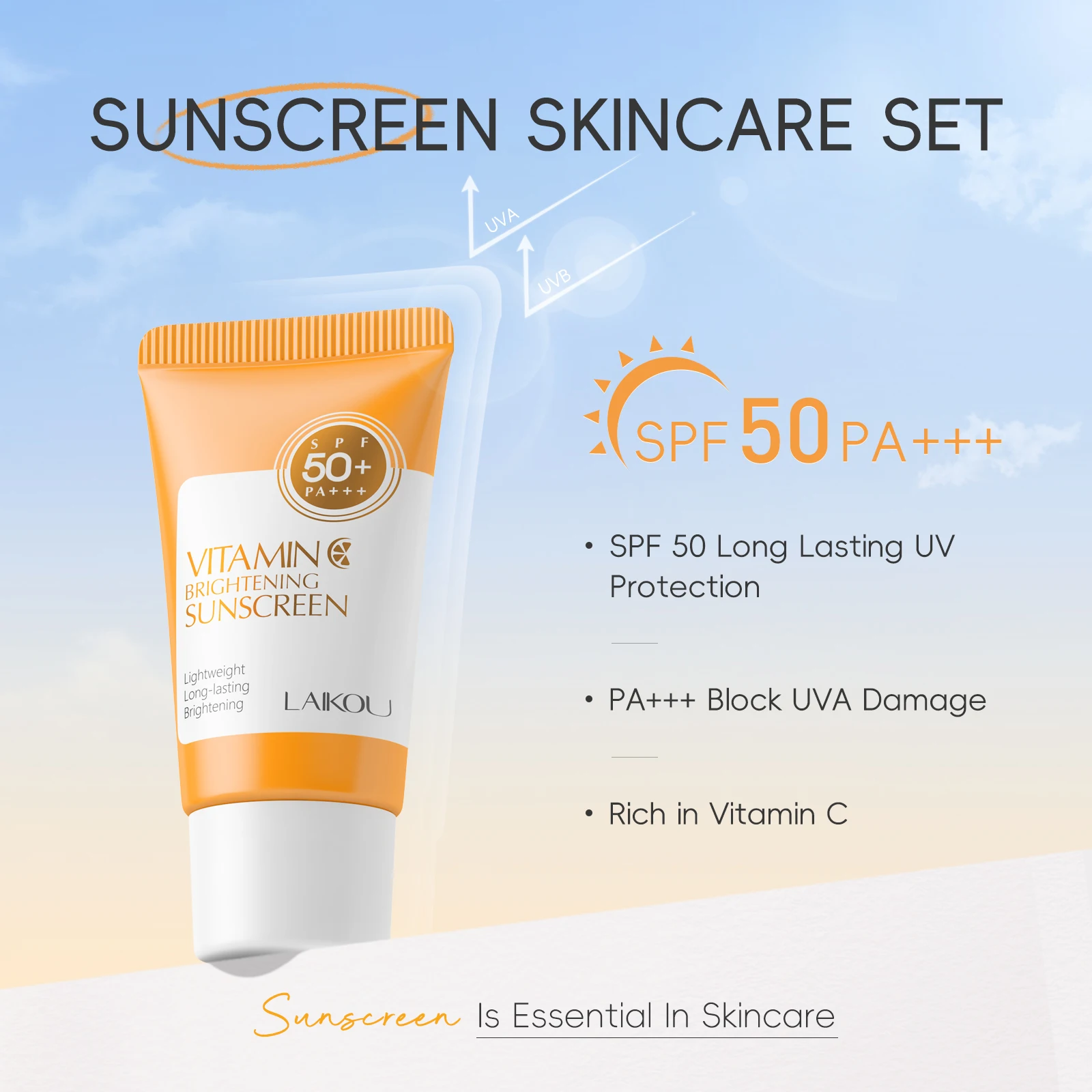 Moisturizing Reduce Fine lines Brighten skin tone  Face Care 6Pcs LAIKOU Vitamin C Skin Care Set