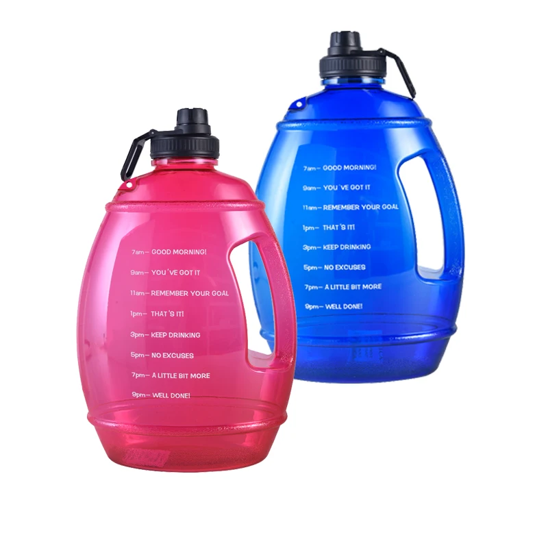 
Hot Sell Outdoor Large Capacity 3.78 L Reminder to Drink Water Bottle 1 Gallon Water Bottle Motivational 
