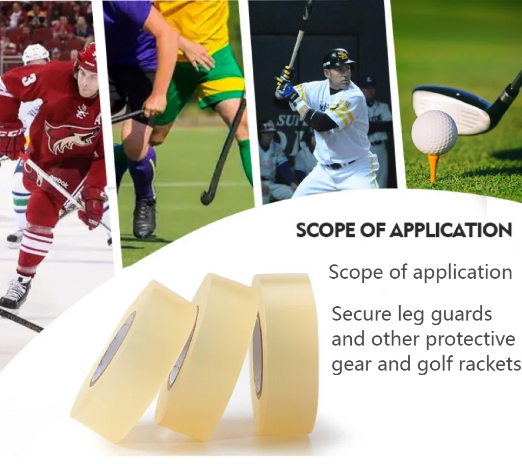 Single Sided Clear Hockey Tape 25mm Width Water Resistant PVC Waterproof Carton Box Package Acrylic Sportstape Hockey Sticks