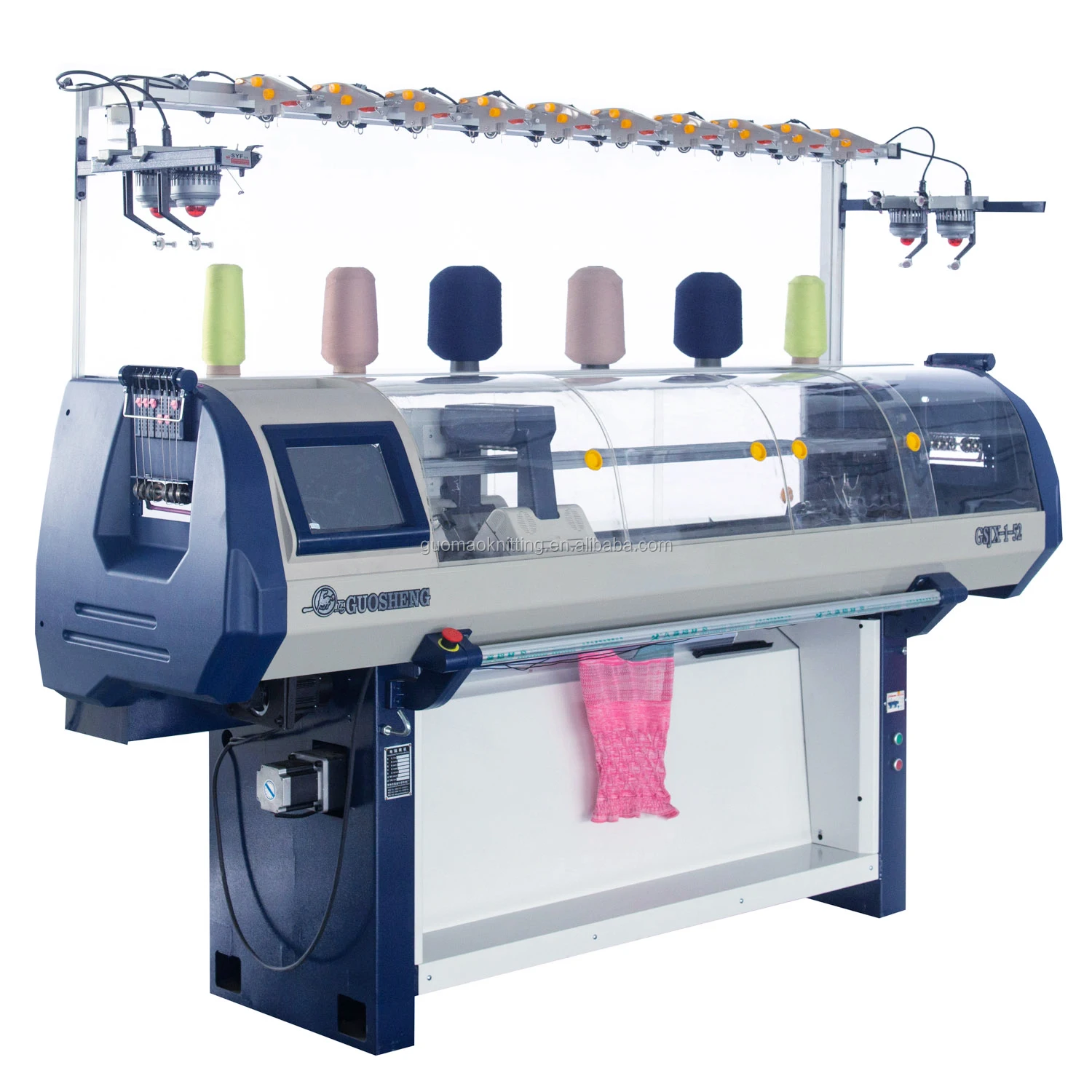 Economical single system computerized flat knitting machine