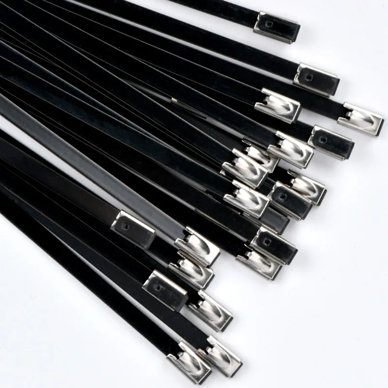 Manufacturer PVC Coated Ball Lock Electrical 8*700mm Stainless Steel Cable Ties