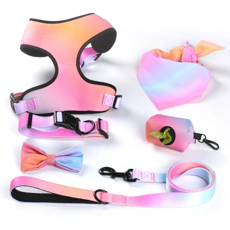 OEM Luxury Adjustable Designer Dog Harness And Leash Collar No Pull Tactical Custom Safety Pet Dog Harness Set Dog Pet Harness