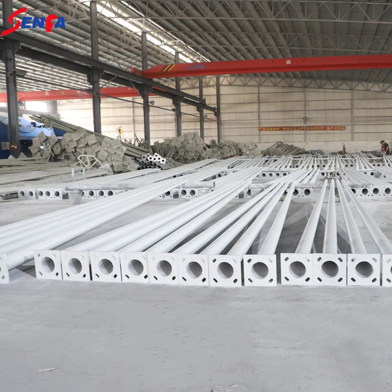 15Ft 20Ft 25Ft 30Ft Cast Aluminum Outdoor Road Lighting Column Steel Road Outside Lamp Pole