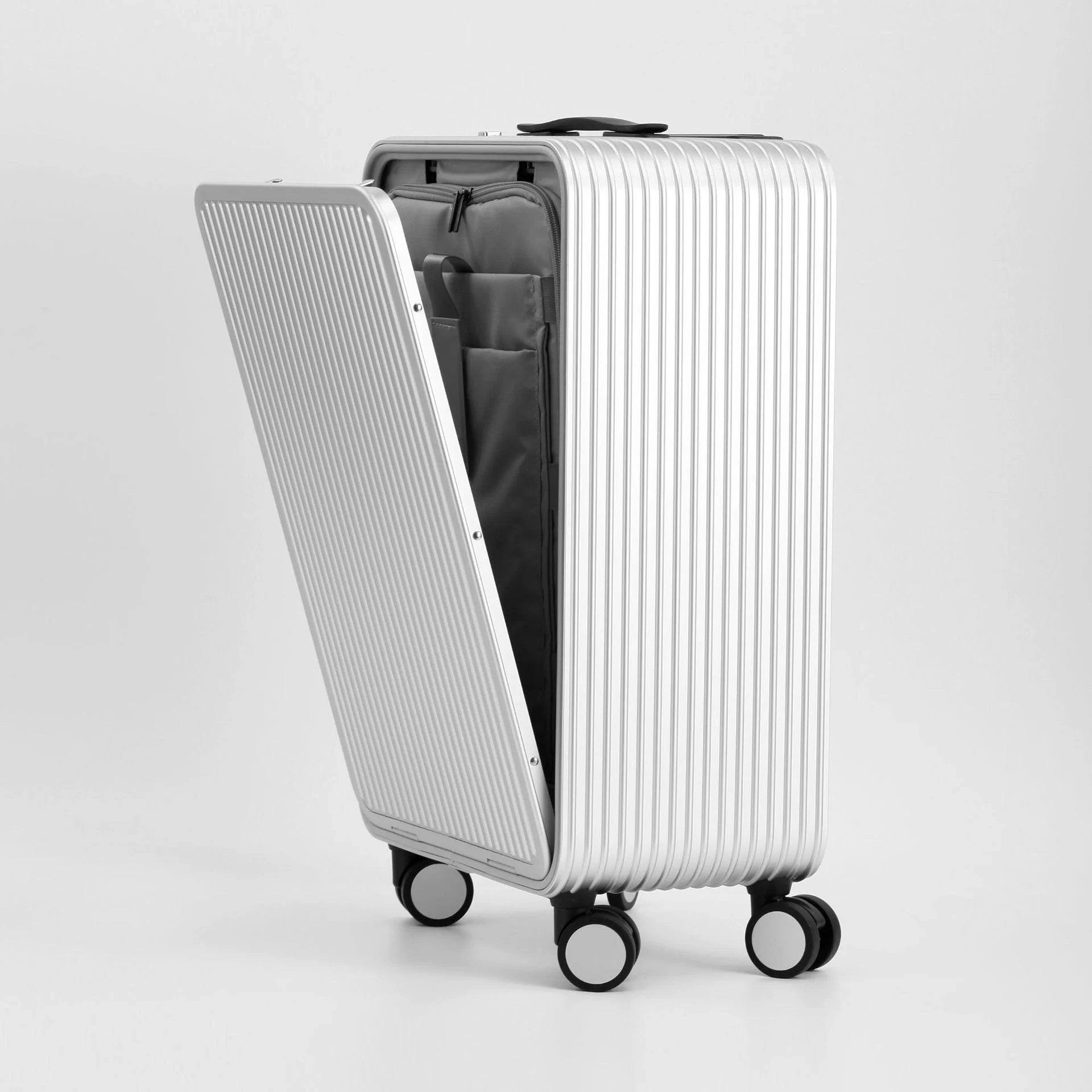 New Front pocket Full Aluminum Alloy Trolley Suitcase Carry-on Traveling Luggage Bag Suit Case