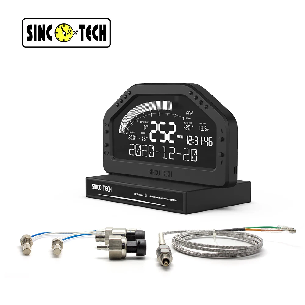 SincoTech 6.5' Universal Digital Sensor Gauge Dashboard LCD Race Dash Tachometer Speedometer Boost Fuel Meter For Car(DO922)