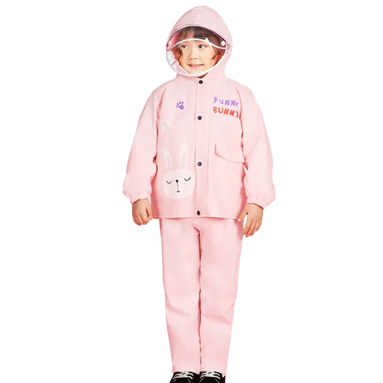 Waterproof breathable light weight yellow bikers rain jacket suit for kids split single riding scooter raincoat sport custom