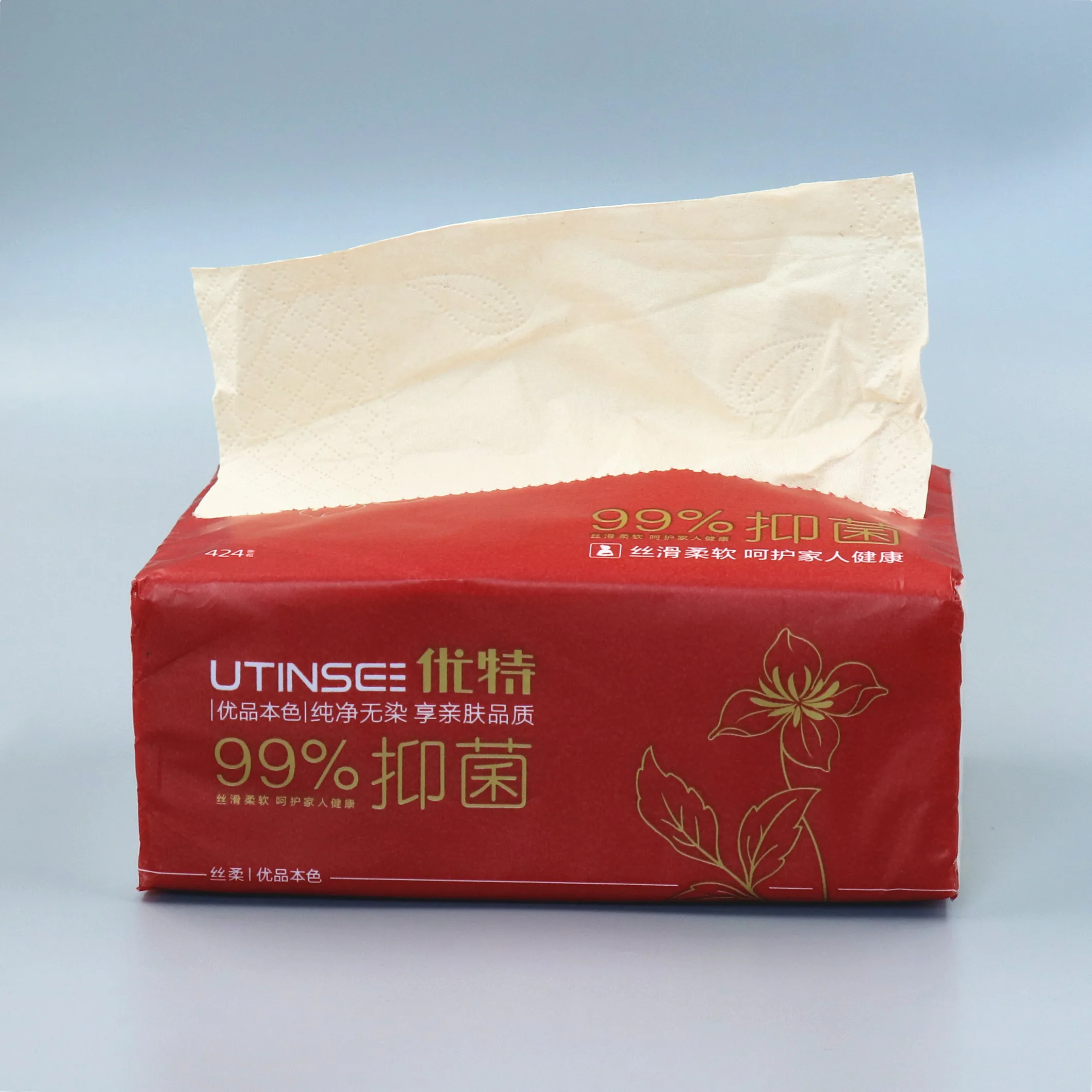 Virgin bamboo pulp tablet tissue sample free custom 2ply 3ply wholesale unbleached bamboo facial tissue