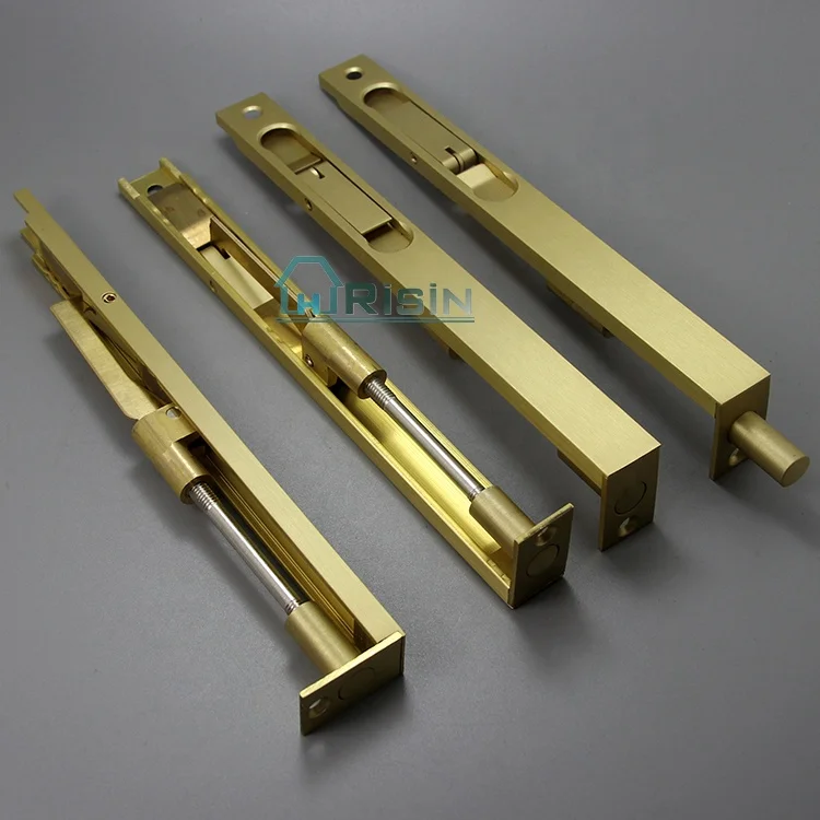 Chrome Polished or Satin Brass Flush Door Latch Bolt with Sliding Base