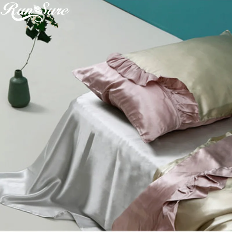 
Decorative luxury macrame silk bed cover sheets satin bedding set beds silk bed covers for girls 