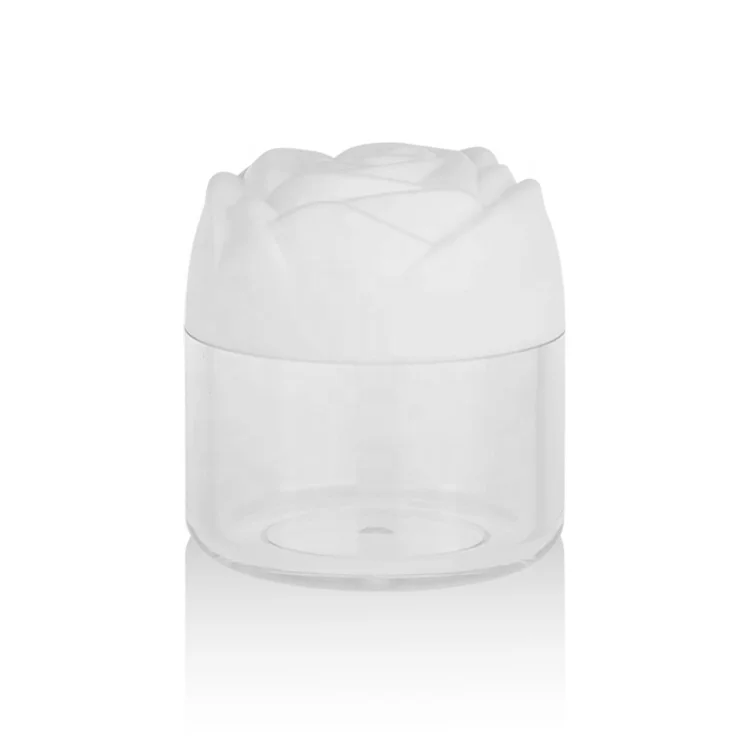 Elegant Rose Matt White Wide Mouth 20g Pet Plastic Cream Packaging Cosmetic Jar for Skincare Cream with Screw Lids