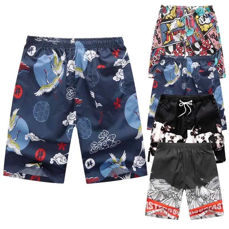 
Hot Sale Fancy Pattern Print Beach Shorts Elastic Mid Waist Swimming Short Pants 