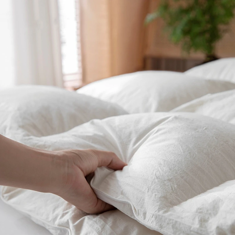 Best-selling White goose down duvet soft warm bedding set 100% cotton Ultra-Soft Skin-Friendly Breathable comfortable at home