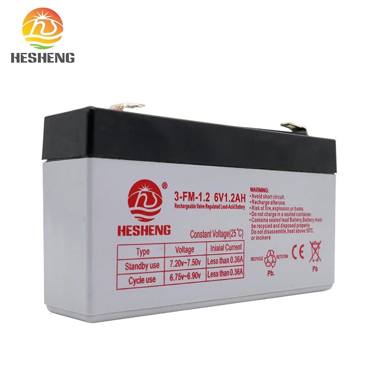 Factory Direct Sale Rechargeable Sealed 6V1.2AH UPS Battery