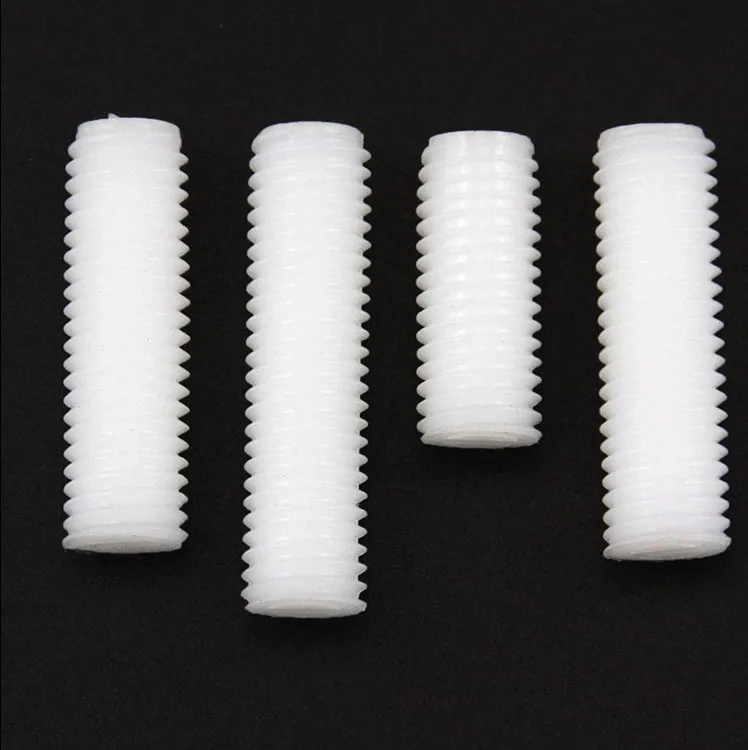 Double end black nylon full thread rod,nylon round rod threaded