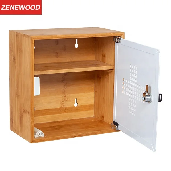 New design Bamboo Indoor Wall Mounted Medicine Cabinet for house