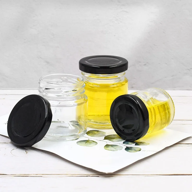 Premium 1 5oz Clear Mini Jam Glass Jar for Preserves and Gourmet Creations