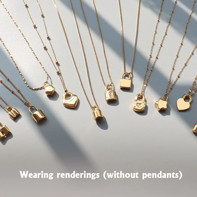 18k Gold Plated Single Chain Multi-style Stainless Steel Necklace