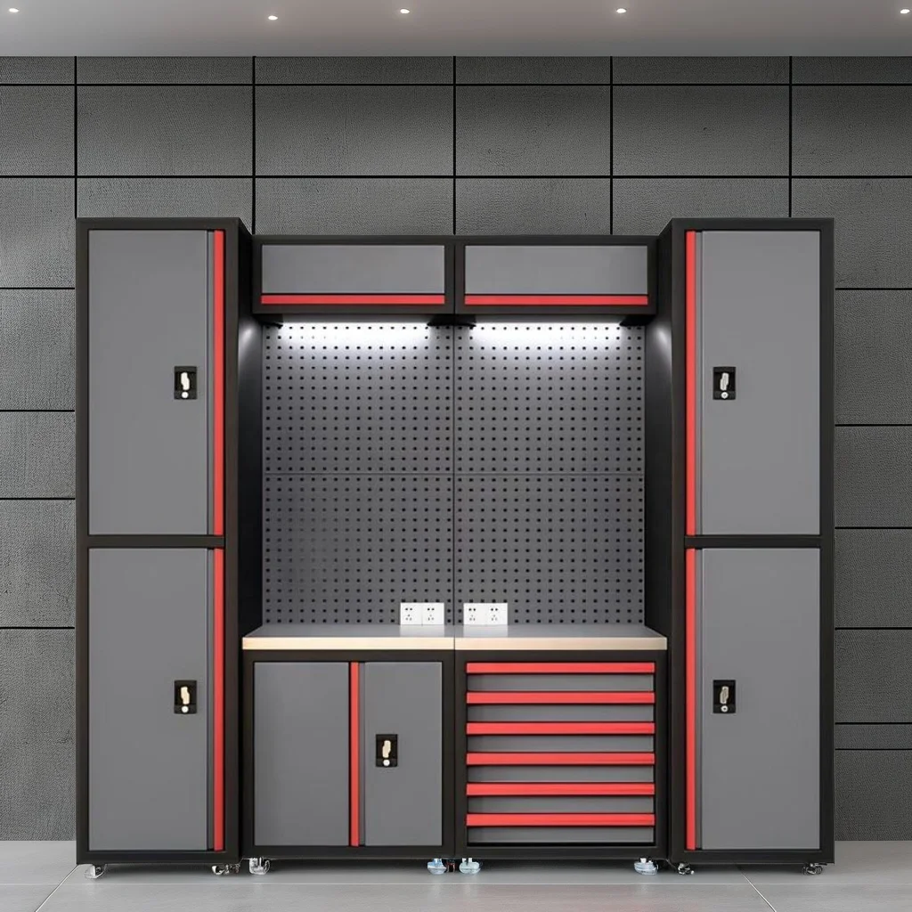 Tall Heavy-Duty Steel Tool Chest for AUTO Workshops & Factories Customizable OEM Support Modular Workbenches & Tool Trolley