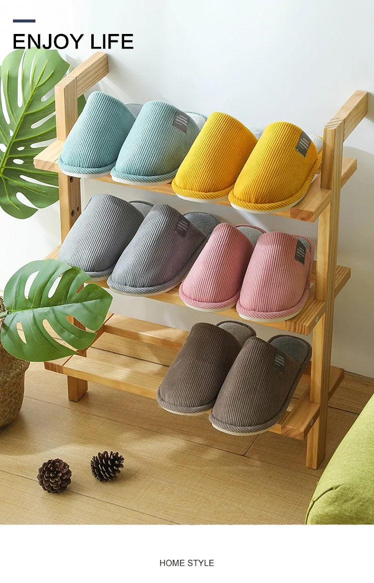 JOGHN OEM ODM female plush fuzzy winter memory foam house slippers for guests pantoufles sleeper shoes chinelos mop Fur slippers