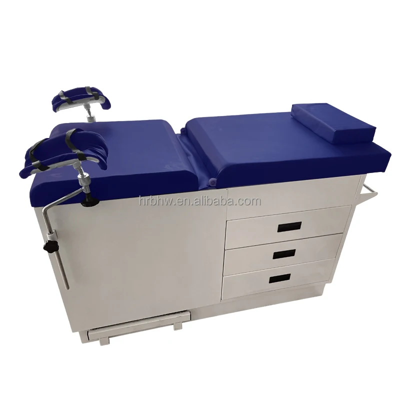 2024 Hot Sale Manual Gynecology Operating Table with Drawer Delivery Bed Surgical Table