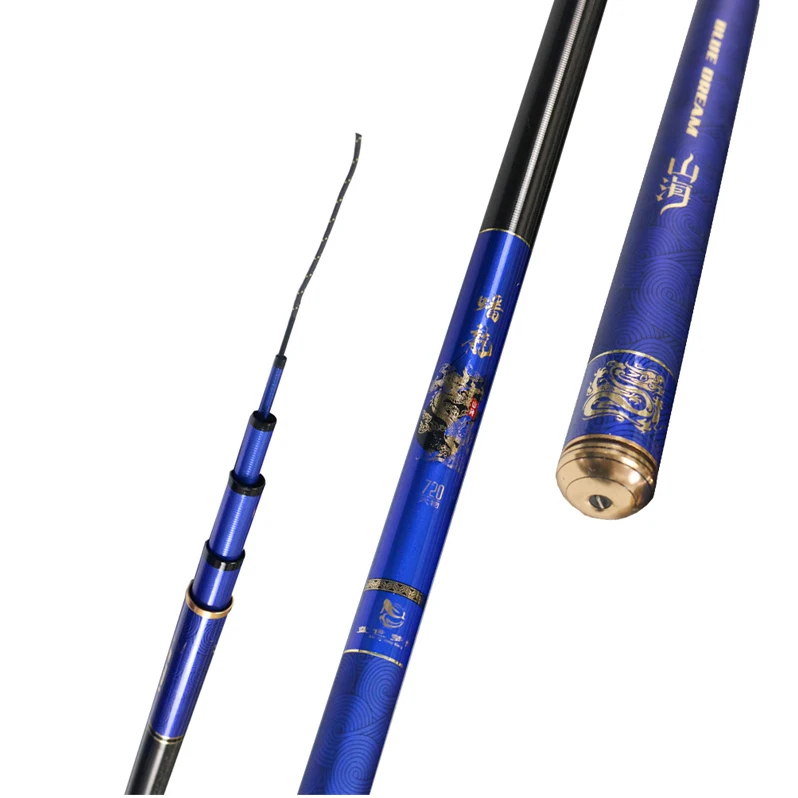 OEM 5.4-9M 6H Fishing Pole 36T Carbon Fiber Best Telescopic Fishing Rod Fishing For Reservoir Pond