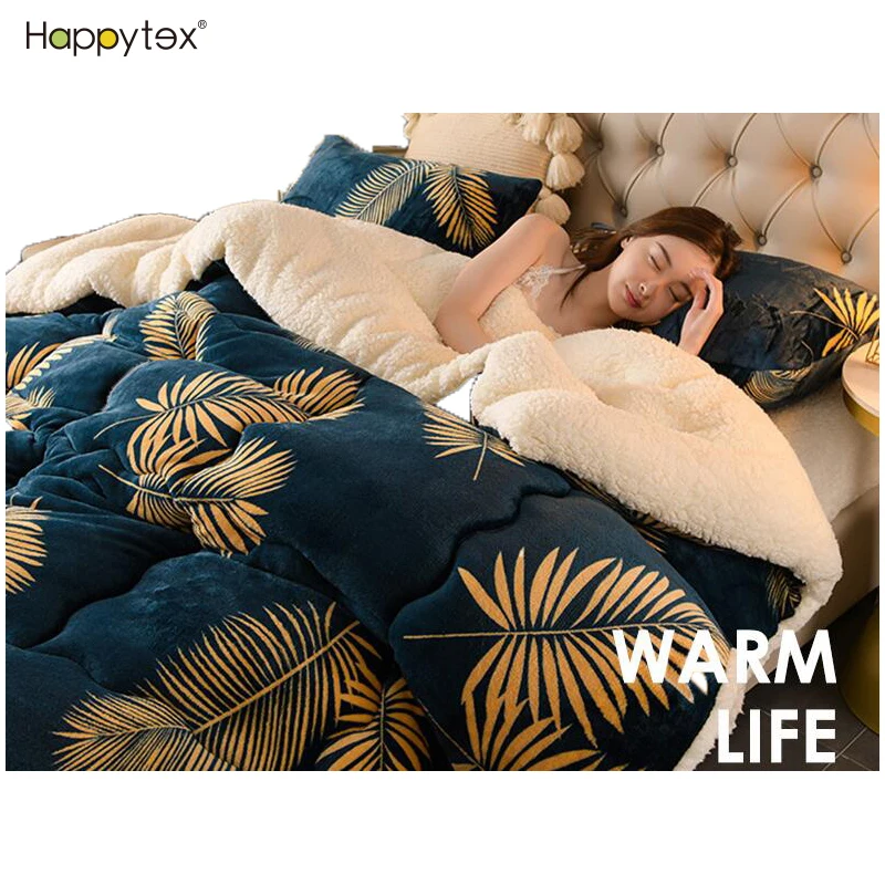 High Quality Super Warm Fluffy 200*230cm Thick Soft Comfortable Luxury Blankets Custom Fleece Blanket Winter Adult Bed Cover