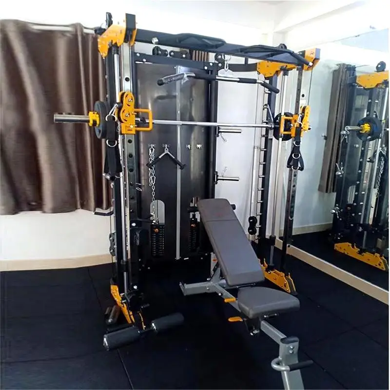 Multi-Functional Power Squat Rack and Smith Machine Home Gym Equipment for Workout Training Shoulder Chest Leg Press Fitness