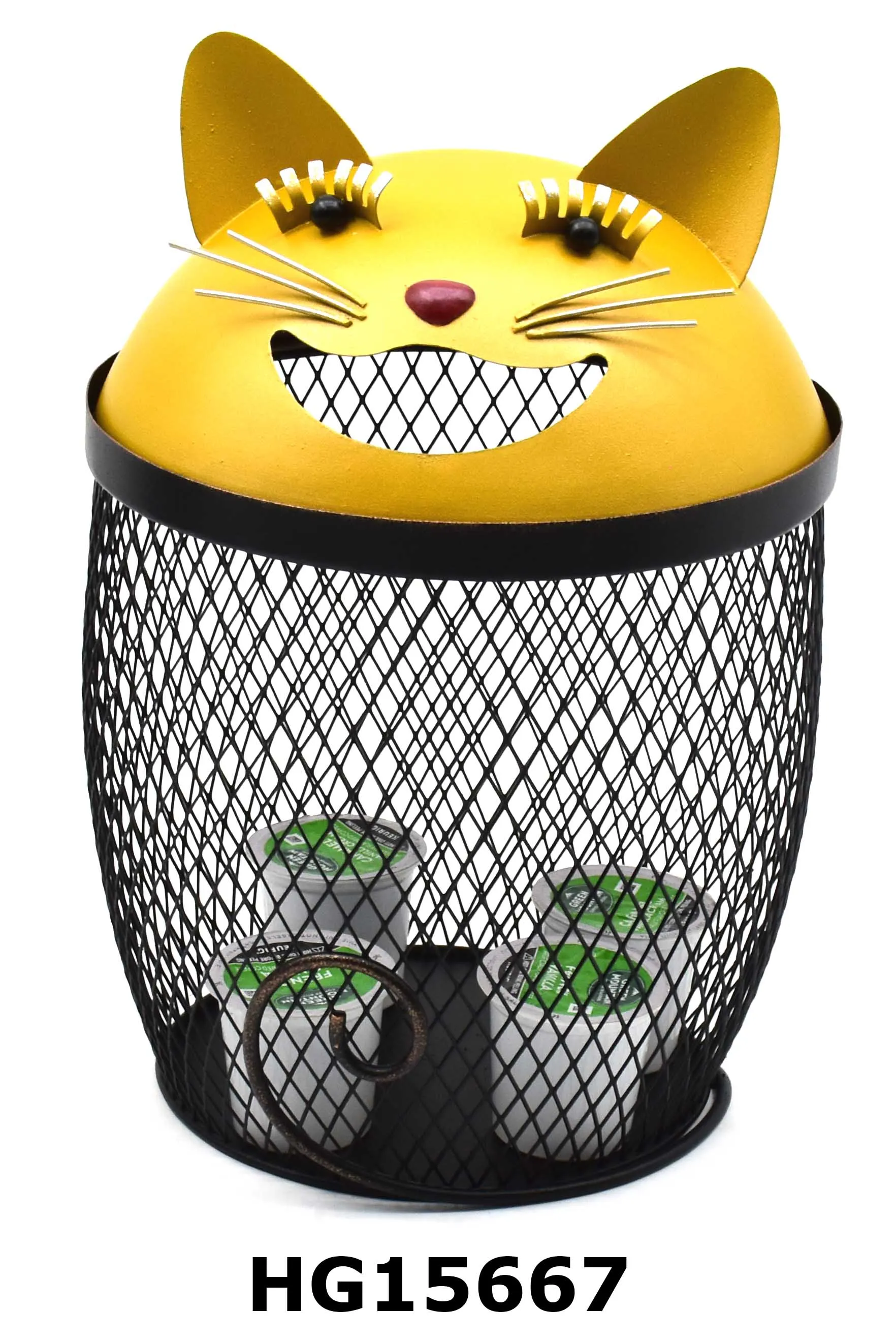 Kitchen Home Office cute animal figurine Large Capacity K-cup coffee capsule container Metal coffee pod storage organizer holder