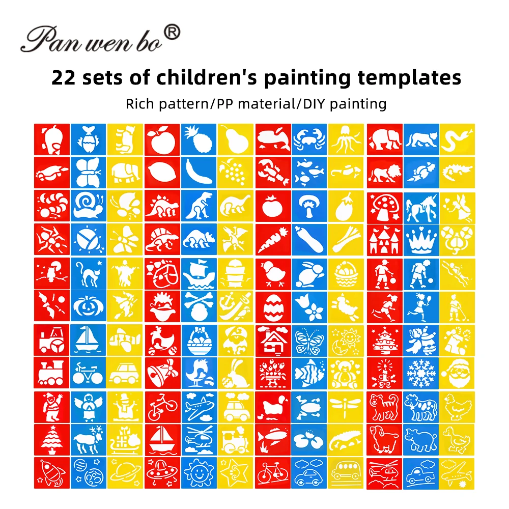 22 Pieces Stencils For Kids 5.9 X 5.5 Inches Drawing Stencils Chalk Stencils Large Washable Animal Themed Template For Kids