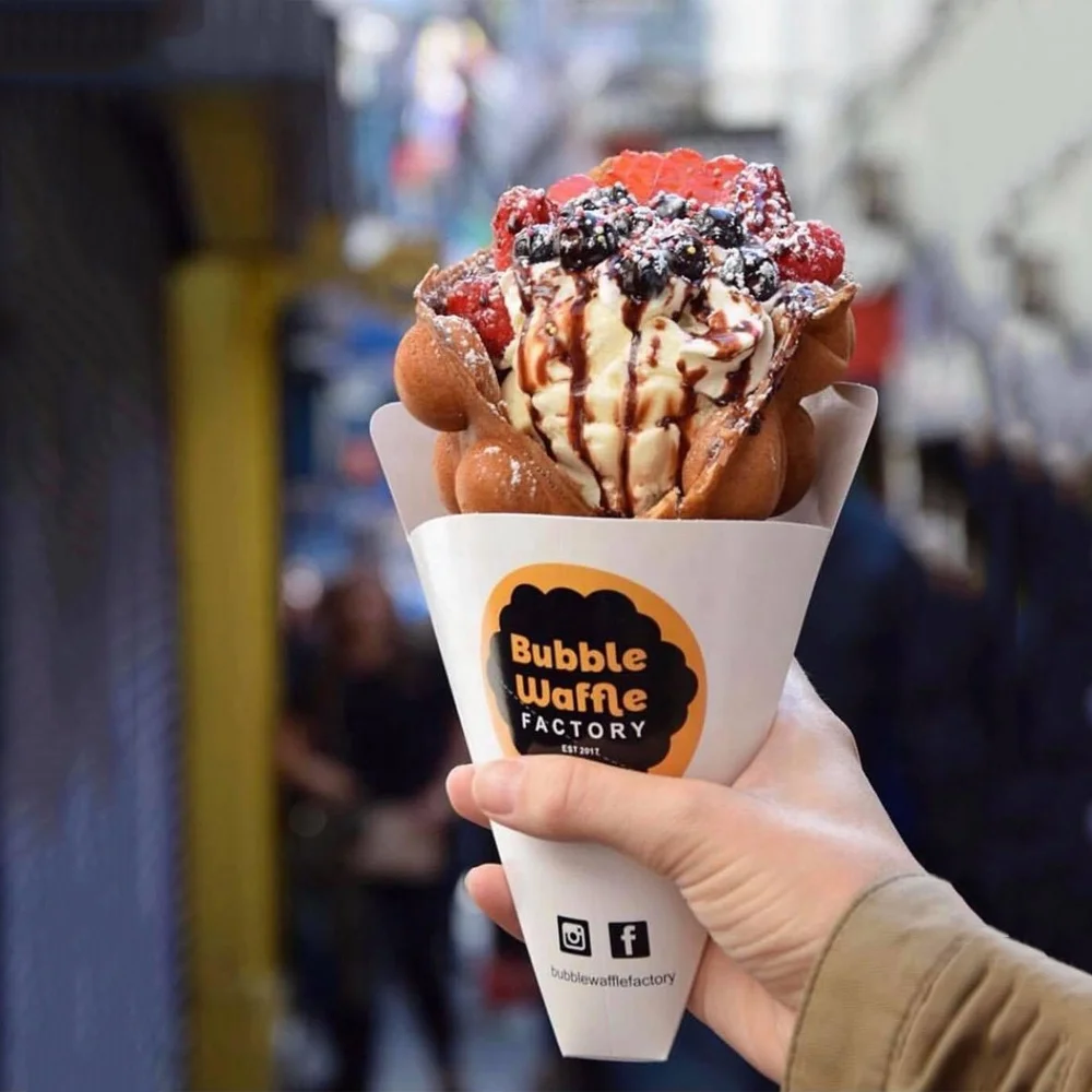 Wholesale custom logo disposable crepes packaging biodegradable food grade ice cream egg waffle paper holder crepe paper cone