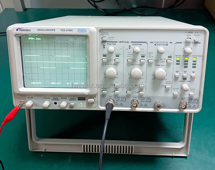 Twintex TOS-2100C задержки развертки двухканальный ЭЛТ-аналоговый осциллограф 100