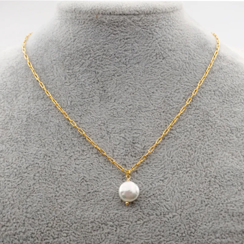 Fashion 2023 Necklace Simple Stainless Steel Pearl Necklace Unfading Pendants for Necklace