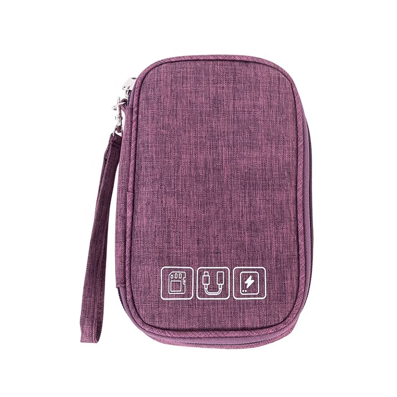 Small size pouch mini data packet charging bank cable mobile phone power travel storage bag