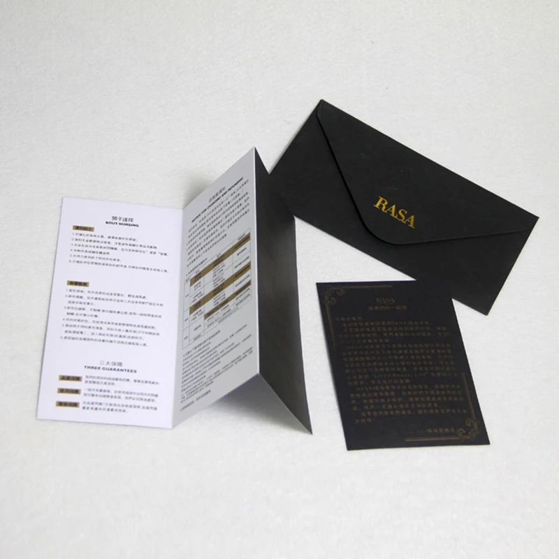
Customized CMYK Full Color Printing Gold Silver Hot Stamping Embossed Number Brochure Flyer Envelope Business Card 