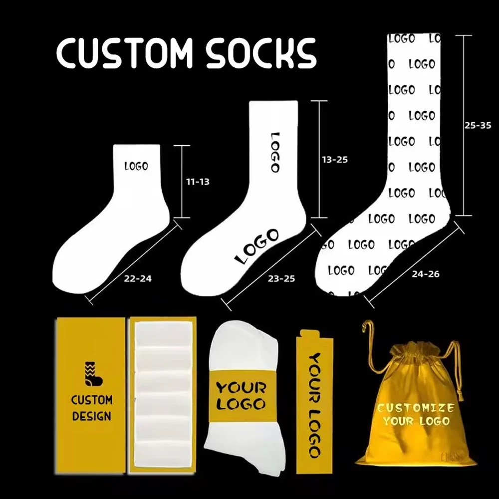 Изготовленные на заказ носки фабричные изготовленные без минимального заказа высококачественные хлопковые с логотипом