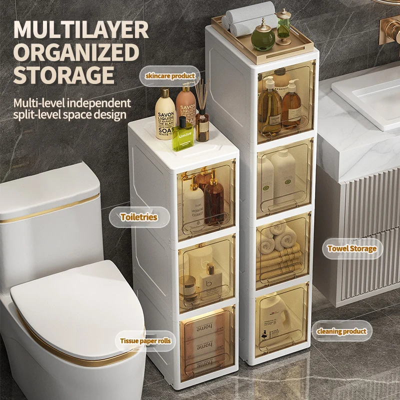 6 Layer Multifunction Narrow Slim Durable Plastic Drawer Bedside Narrow Cabinet Refrigerator Gap Storage Cabinet
